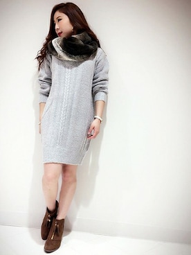 「スヌード」｜「アイテム（ワンピース/ドレス）」を使った、VENCE EXCHANGE LADIES STAFFさん（レディース・160cm）の秋コーディネート