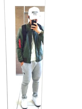 「ALPHA（アルファ）のアイテム（その他アウター）」を使った、€!k!さん（メンズ・182cm）の冬コーディネート