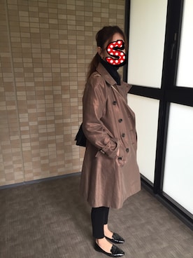 「アイテム（トレンチコート、ゴールド系）」を使った、satmmmyさん（レディース・162cm）の秋コーディネート