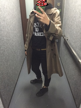 「アイテム（トレンチコート、ゴールド系）」を使った、satmmmyさん（レディース・162cm）の冬コーディネート