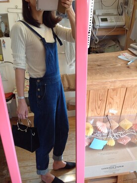 「BEAMS WOMEN（ビームス　ウィメン）のアイテム（つなぎ/オールインワン）」を使った、the roughさん（レディース・162cm）の秋コーディネート