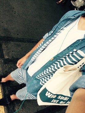 「HANES（ヘインズ）の【Ciaopanic】【Hanes】　T-shirtWithPocketCrew（Tシャツ/カットソー、ホワイト系）」を使った、へーやんさん（メンズ）の秋コーディネート