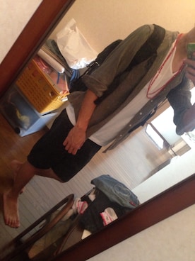 「CIAOPANIC（チャオパニック）のアイテム（Tシャツ/カットソー、ホワイト系）」を使った、へーやんさん（メンズ）の秋コーディネート