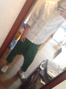 「チャイハネ（チャイハネ）のアイテム（その他パンツ、グリーン系）」を使った、へーやんさん（メンズ）の秋コーディネート
