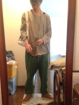 「チャイハネ（チャイハネ）のアイテム（ニット/セーター）」を使った、へーやんさん（メンズ・180cm）の秋コーディネート