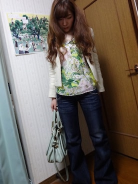 「index（インデックス）のアイテム（ノーカラージャケット）」を使った、kana_claraさん（レディース・162cm）の春コーディネート