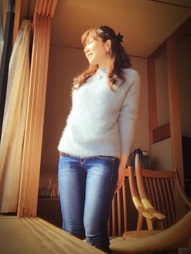 「ダスティブルー」｜「アイテム（アクセサリー）」を使った、kana_claraさん（レディース・162cm）の冬コーディネート