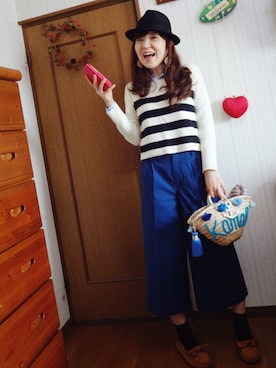 「マリンコーデ」｜「アイテム（スラックス）」を使った、kana_claraさん（レディース・162cm）の冬コーディネート
