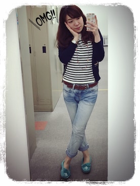 「ブリーチデニム」｜「アイテム（腕時計）」を使った、kana_claraさん（レディース・162cm）の春コーディネート