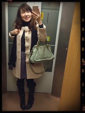 「ピンクコート」｜「アイテム（その他アウター）」を使った、kana_claraさん（レディース・162cm）の冬コーディネート