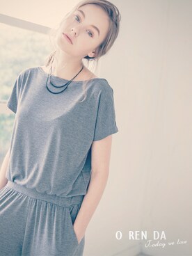 「アイテム（つなぎ/オールインワン）」を使った、ORENDAさん（レディース・173cm）の春コーディネート