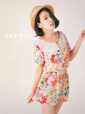 「TAIPEI」｜「アイテム（つなぎ/オールインワン）」を使った、ORENDAさん（レディース・160cm）の夏コーディネート