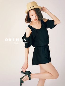 「TAIPEI」｜「アイテム（つなぎ/オールインワン）」を使った、ORENDAさん（レディース・160cm）の夏コーディネート