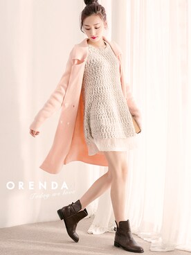 ORENDAさんの「柔美清甜蕾絲傘擺毛衣」を使ったコーディネート