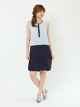 「サックスブルー」｜「アイテム（その他シューズ）」を使った、Mizutaniさん（レディース・169cm）の夏コーディネート