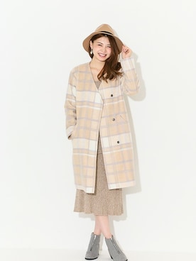 「同色コーデ」｜「アイテム（その他アウター）」を使った、Mizutaniさん（レディース・169cm）の秋コーディネート