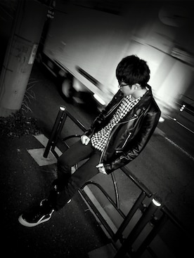 「BLK DNM（ブラックデニム）のアイテム（ジャケット/アウター）」を使った、くろふねさん（メンズ・173cm）の秋コーディネート