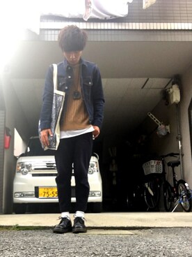 「HARE（ハレ）のアイテム（ソックス/靴下）」を使った、shunさん（メンズ・169cm）の秋コーディネート