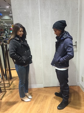 「カップル」｜「アイテム（その他アウター）」を使った、ハイダウェイ 直方さん（メンズ・165cm）の秋コーディネート