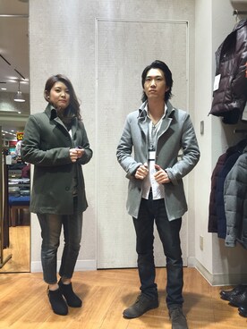 「メルトン」｜「アイテム（その他アウター）」を使った、ハイダウェイ 直方さん（メンズ・170cm）の秋コーディネート