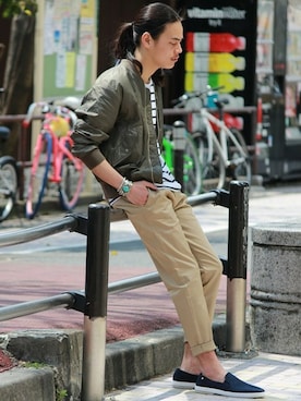「Journal Standard TRISECT（トライセクト）のアイテム（シューズ）」を使った、ジャーナルスタンダード メンズさん（メンズ・173cm）の春コーディネート