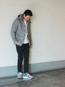 「JOURNAL STANDARD（ジャーナルスタンダード）のアイテム（ピーコート）」を使った、ジャーナルスタンダード メンズさん（メンズ・173cm）の秋コーディネート