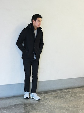 「JOURNAL STANDARD（ジャーナルスタンダード）のアイテム（ピーコート）」を使った、ジャーナルスタンダード メンズさん（メンズ・173cm）の秋コーディネート