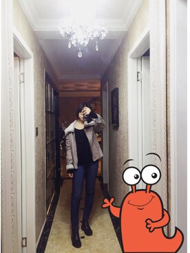 「autumn look」｜「アイテム（ブーツ）」を使った、Amber Shiさん（レディース・165cm）の秋コーディネート