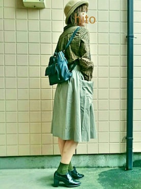 「e.r.g*（イーアールジー）のアイテム（バッグ）」を使った、hito さん（レディース・164cm）の秋コーディネート