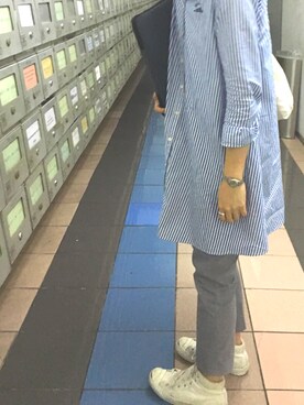 「ジャックパーセル」｜「アイテム（シャツワンピース）」を使った、SOLAさん（レディース・168cm）の夏コーディネート