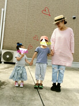 「ブルー x ホワイト」｜wasanbon*さん（キッズ・120cm）の春コーディネート