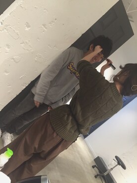 「ユナイテッドアローズ」｜「アイテム（スウェット）」を使った、海統さん（メンズ・165cm）の冬コーディネート