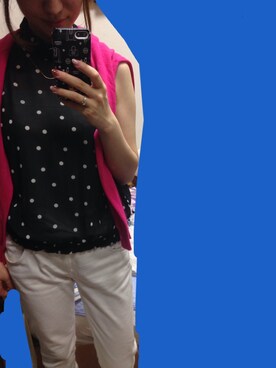 「ニコちゃん」｜「アイテム（アクセサリー）」を使った、ちーぼーさん（レディース・153cm）の夏コーディネート