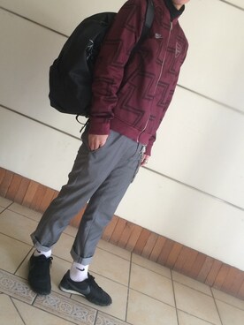 「アイテム（ジャージ）」を使った、Takuma Ugawaさん（メンズ・175cm・20代）の冬コーディネート