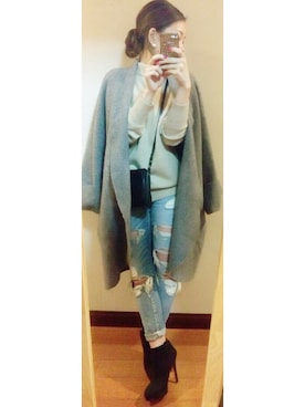 「DAMAGE」｜♡Miggle Baby♡さん（レディース・149cm）の冬コーディネート