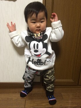 「子供服」｜RKkunさん（キッズ・70cm）の冬コーディネート