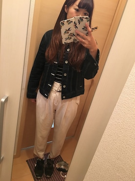 「茨城スナップ」｜「アイテム（ジャケット/アウター）」を使った、shioriiiさん（レディース・159cm）の春コーディネート