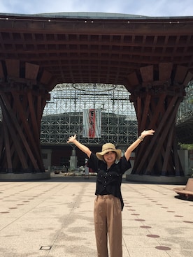 「着物」｜「アイテム（スラックス）」を使った、shioriiiさん（レディース・159cm）の春コーディネート