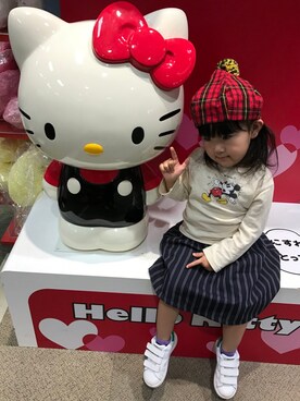 「no brand（ノーブランド）のアイテム（キャスケット）」を使った、Keiさん（キッズ・100cm）の秋コーディネート