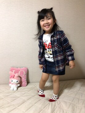 「無印良品（ムジルシリョウヒン）のアイテム（シャツ/ブラウス、ブルー系）」を使った、Keiさん（レディース）の秋コーディネート