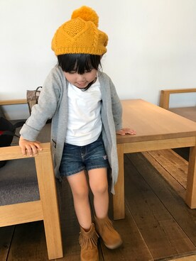 「無印良品（ムジルシリョウヒン）のアイテム（Tシャツ/カットソー、ホワイト系）」を使った、Keiさん（レディース）の秋コーディネート