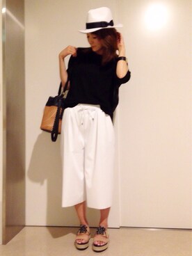 「CHARLES & KEITH（チャールズ & キース）のアイテム（アクセサリー）」を使った、ＬＵＭＩＥさん（レディース・163cm）の夏コーディネート