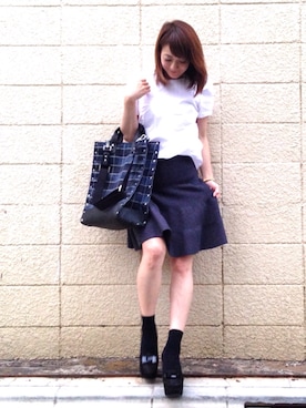 「Marc by Marc Jacobs（マークバイマークジェイコブス）のアイテム（シューズ）」を使った、ＬＵＭＩＥさん（レディース・163cm）の夏コーディネート