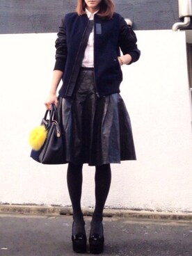 「Marc by Marc Jacobs（マークバイマークジェイコブス）のアイテム（シューズ）」を使った、ＬＵＭＩＥさん（レディース・163cm）の冬コーディネート