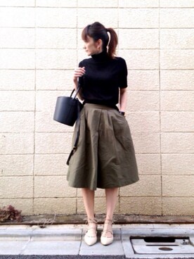 「CHARLES & KEITH（チャールズ & キース）のアイテム（アクセサリー）」を使った、ＬＵＭＩＥさん（レディース・163cm）の秋コーディネート