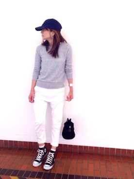 「BEAUTY&YOUTH UNITED ARROWS（ビューティーアンドユースユナイテッドアローズ）のby ※∵デニムテーパードパンツ◆（デニムパンツ）」を使った、ＬＵＭＩＥさん（レディース・163cm）の秋コーディネート