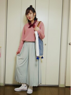 「スカーチョ」｜「アイテム（財布/小物）」を使った、izumiさん（レディース・156cm）の春コーディネート