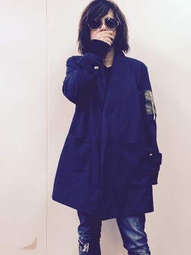 「アイテム（ノーカラージャケット）」を使った、ysk  kinglymask ceoさん（メンズ・172cm・40代）の冬コーディネート