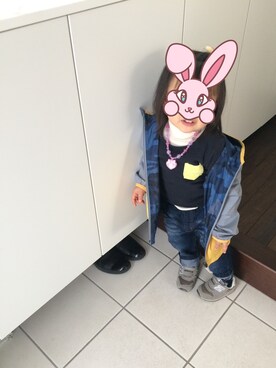 「GAP（ギャップ）のアイテム（ナイロンジャケット）」を使った、CCOさん（キッズ・90cm）の春コーディネート