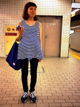 「BAG'n'NOUN」｜「アイテム（その他）」を使った、吉田 菜摘さん（レディース・158cm）の夏コーディネート